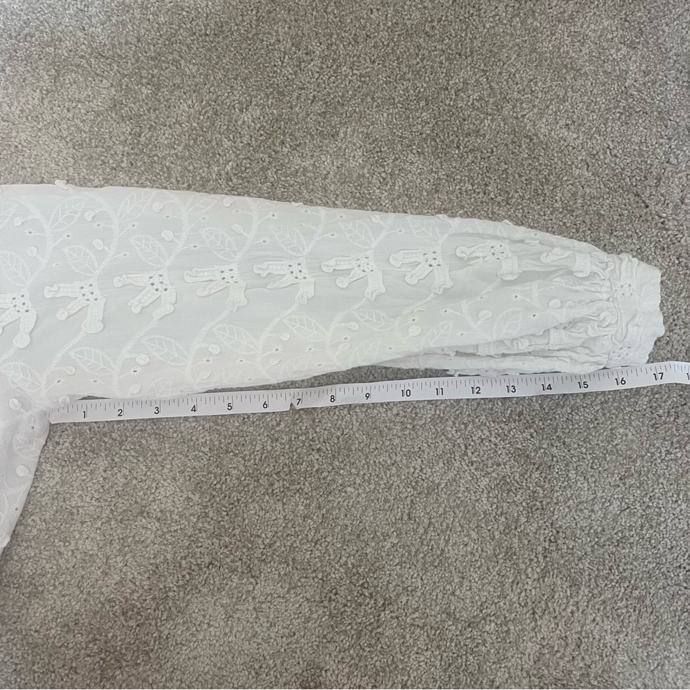 Anthropologie Seen Worn Kept Women's 6 White Peasant Top Cottagecore Prairiecore - Picture 11 of 11